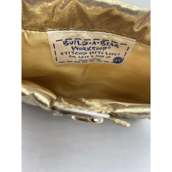 Build A Bear Shinny Gold Ruffle Jacket Puffer Coat Teddy Bear Clothes Accessory - Picture 3 of 4